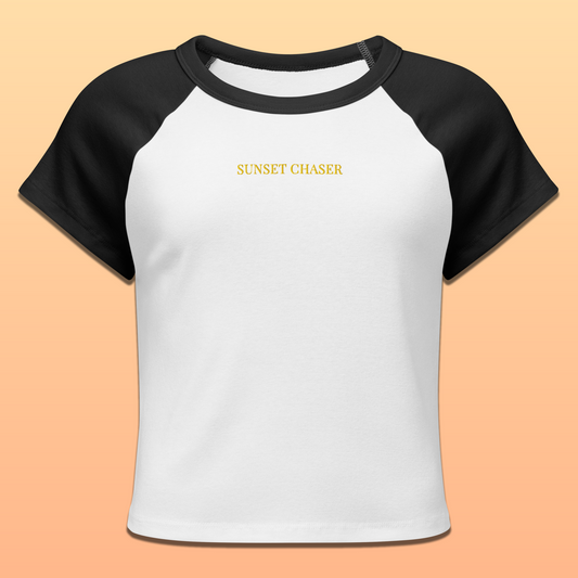 Sunset Chaser Women’s micro rib raglan baby tee